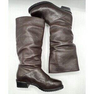 Regence Canada Boots Soft Brown Leather Mid High Pull On Block Heel Sz 6B